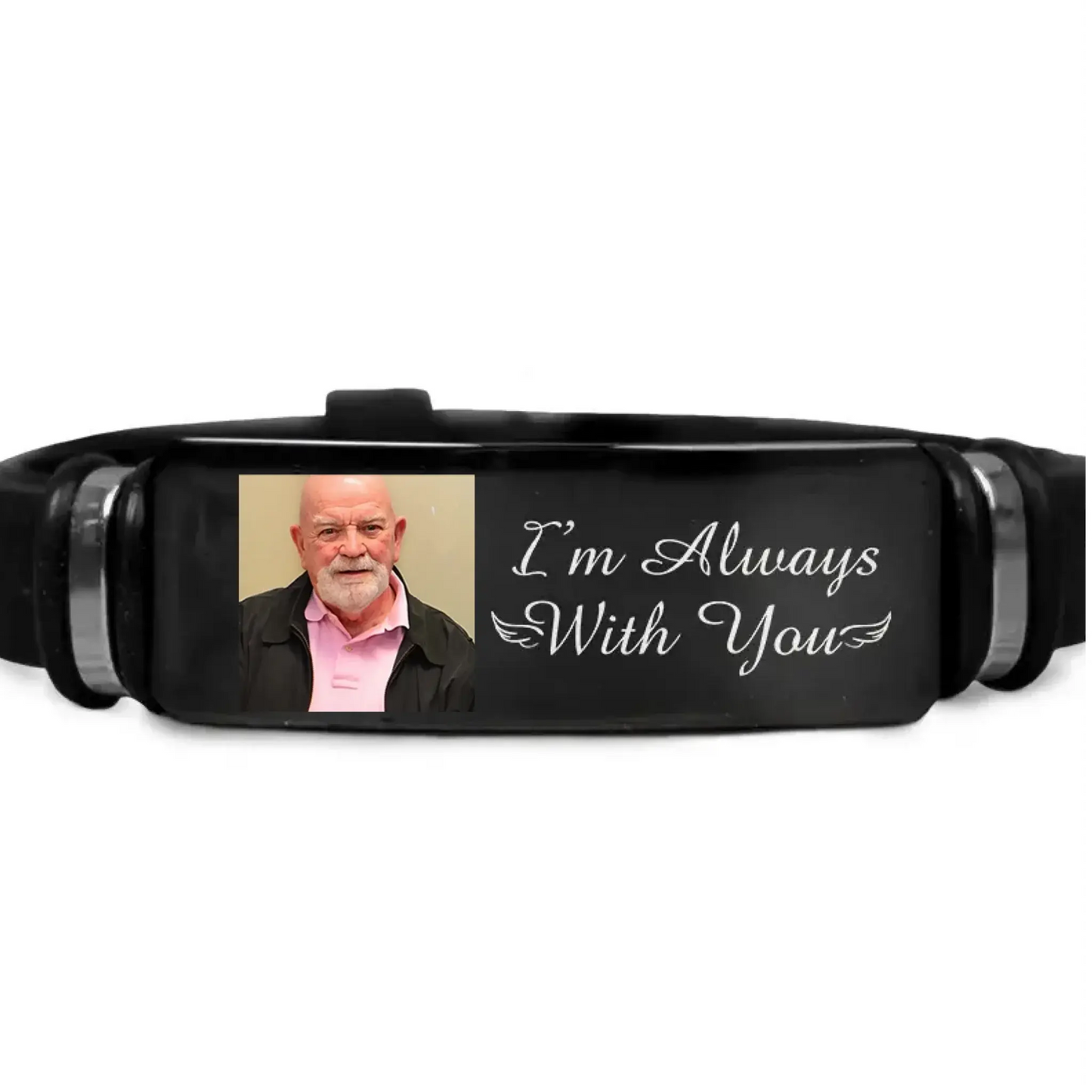 "I'm Always With You" - Photo Engraved Bracelet - Personalized Sympathy Gift  Ezcustomize