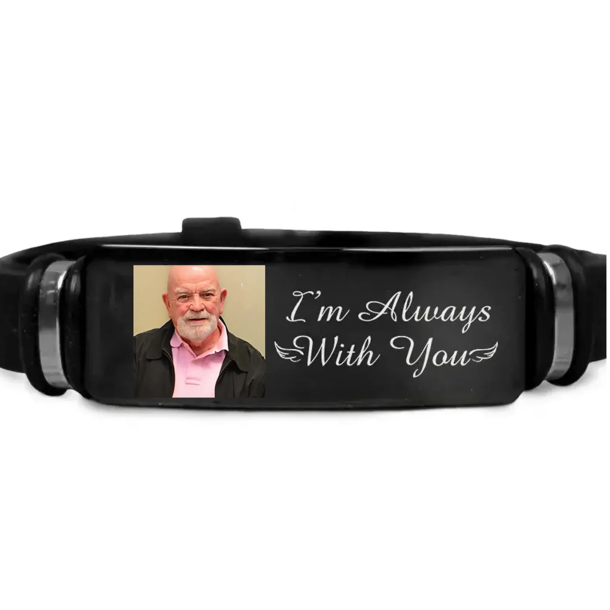"I'm Always With You" - Photo Engraved Bracelet - Personalized Sympathy Gift  Ezcustomize
