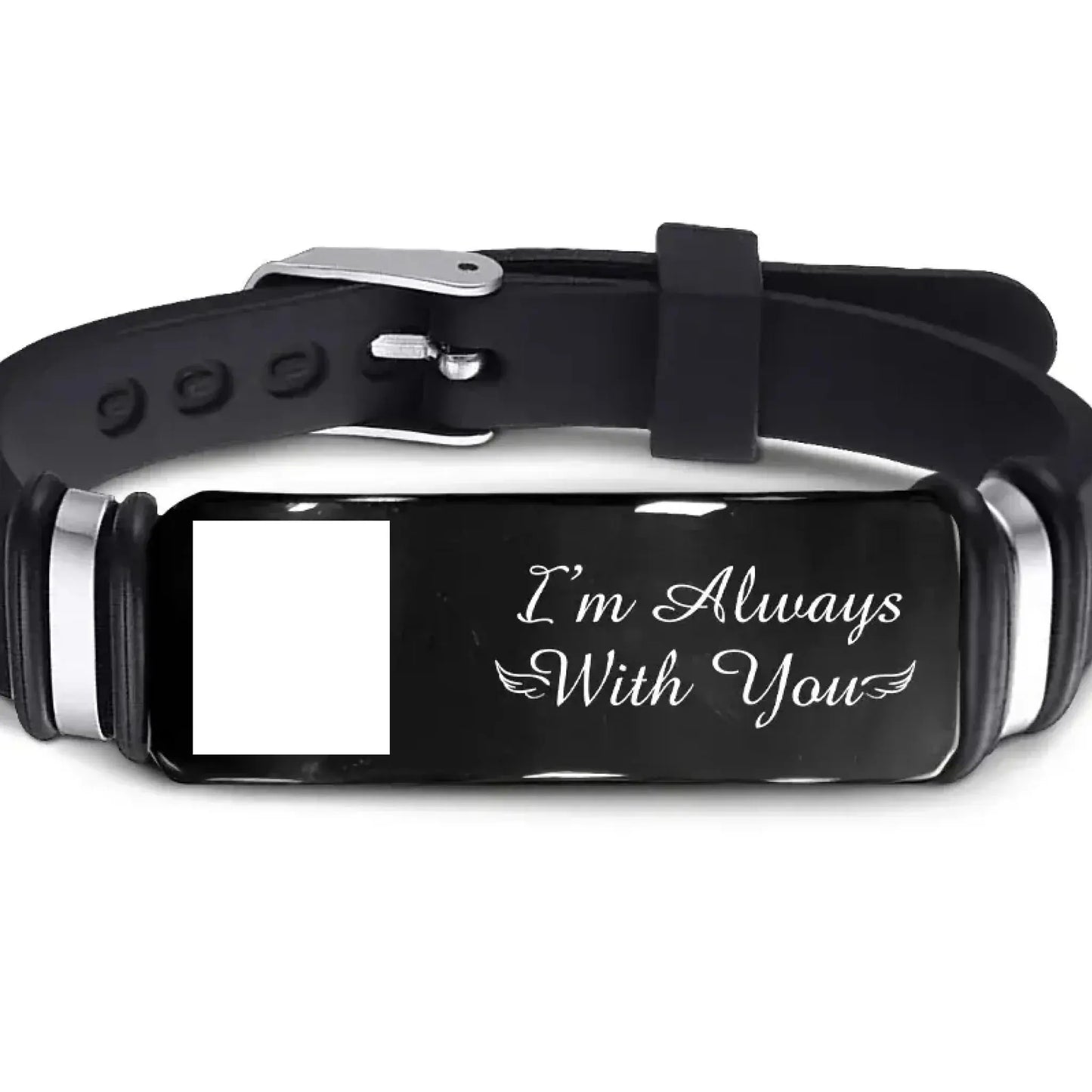 "I'm Always With You" - Photo Engraved Bracelet - Personalized Sympathy Gift  Ezcustomize