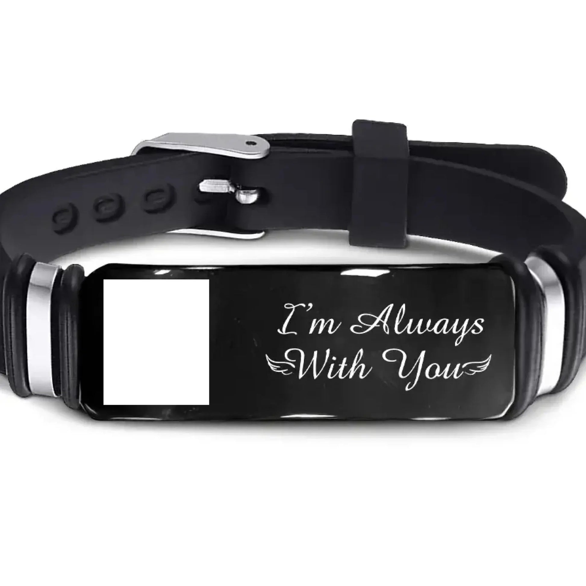 "I'm Always With You" - Photo Engraved Bracelet - Personalized Sympathy Gift  Ezcustomize