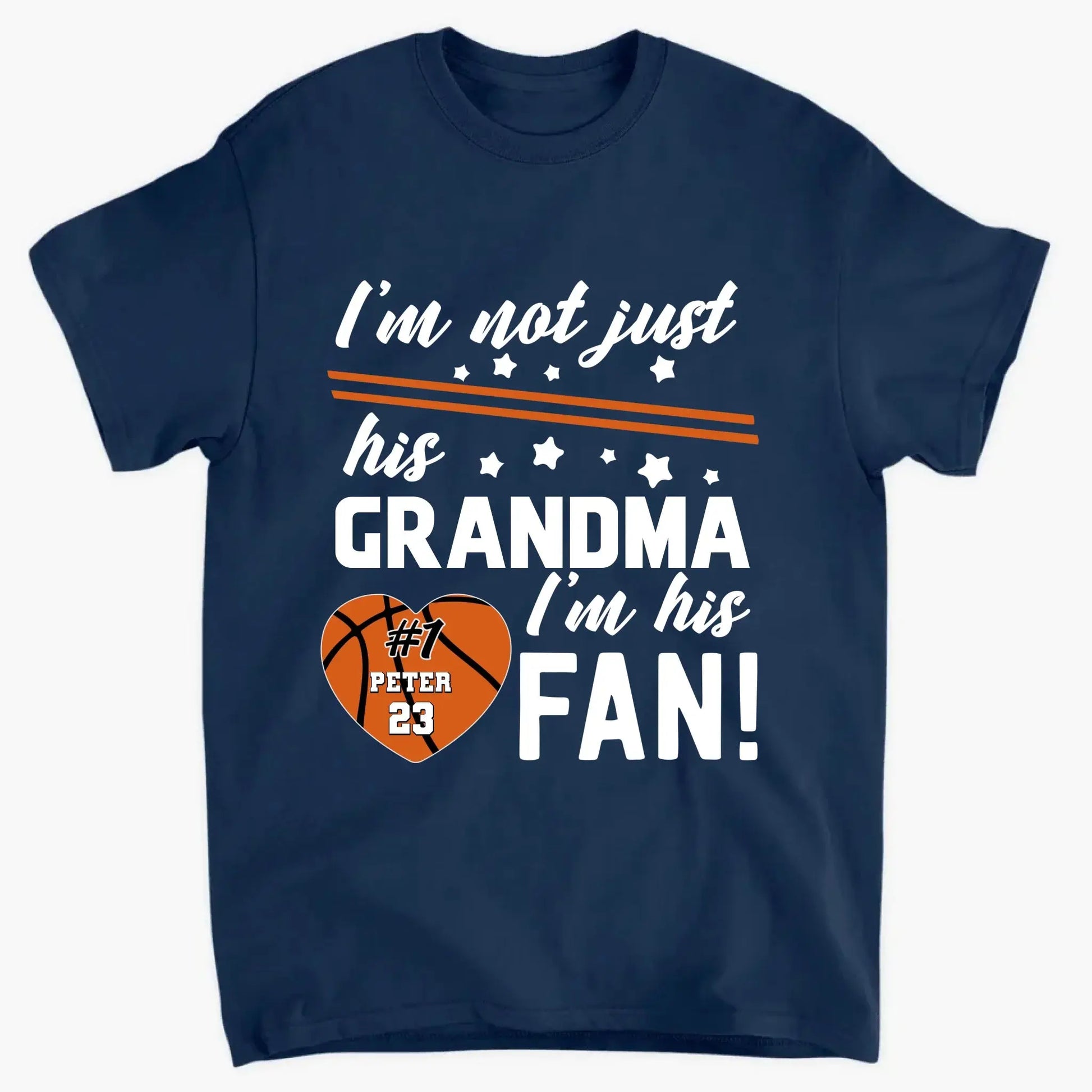 I’m Not Just His Grandma, I’m His #1 Fan – Personalized T-Shirt – Custom Sports Gift for Proud Grandmas and Fans  Ezcustomize