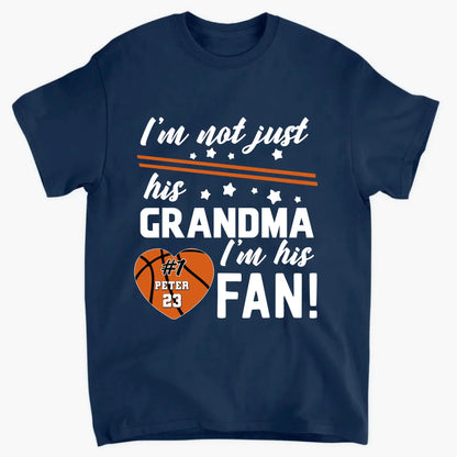 I’m Not Just His Grandma, I’m His #1 Fan – Personalized T-Shirt – Custom Sports Gift for Proud Grandmas and Fans  Ezcustomize