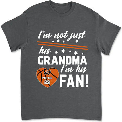I’m Not Just His Grandma, I’m His #1 Fan – Personalized T-Shirt – Custom Sports Gift for Proud Grandmas and Fans  Ezcustomize