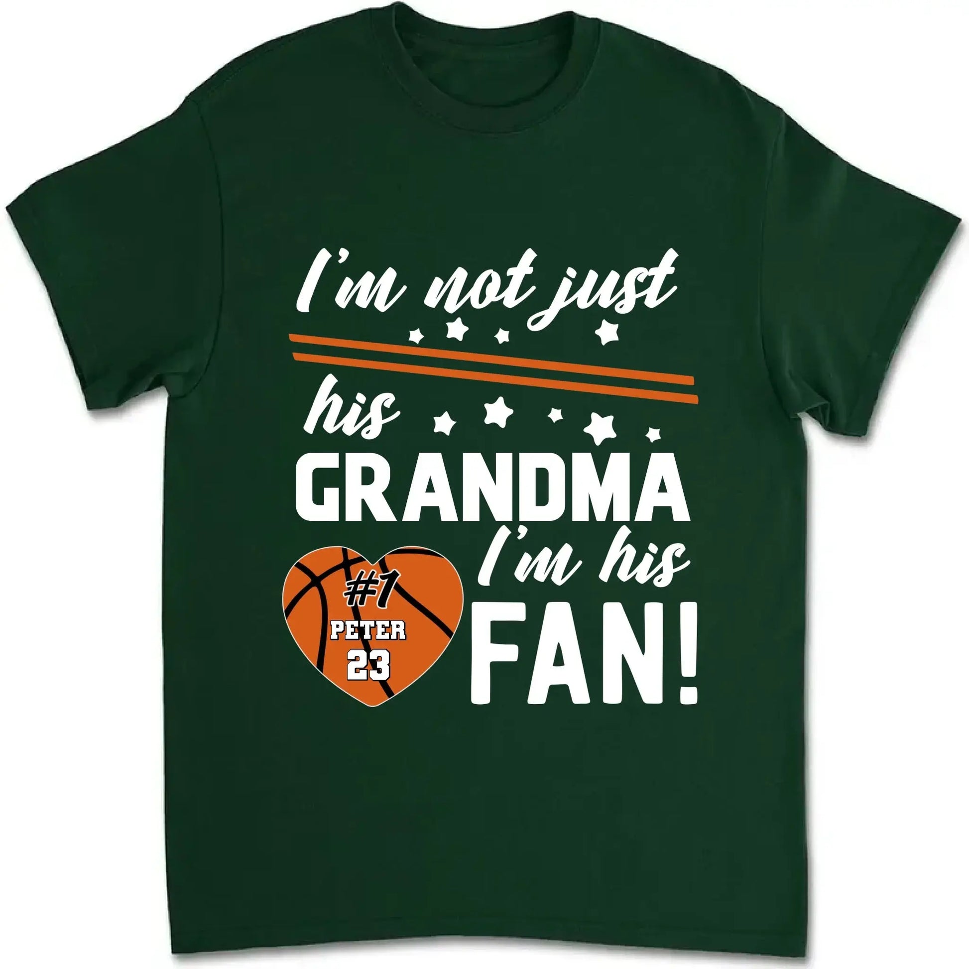 I’m Not Just His Grandma, I’m His #1 Fan – Personalized T-Shirt – Custom Sports Gift for Proud Grandmas and Fans  Ezcustomize