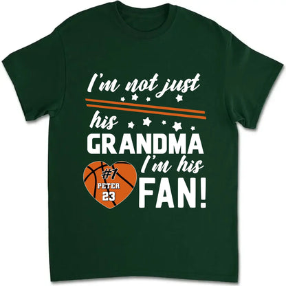 I’m Not Just His Grandma, I’m His #1 Fan – Personalized T-Shirt – Custom Sports Gift for Proud Grandmas and Fans  Ezcustomize