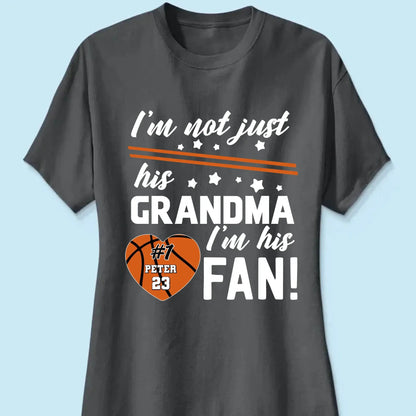 I’m Not Just His Grandma, I’m His #1 Fan – Personalized T-Shirt – Custom Sports Gift for Proud Grandmas and Fans  Ezcustomize