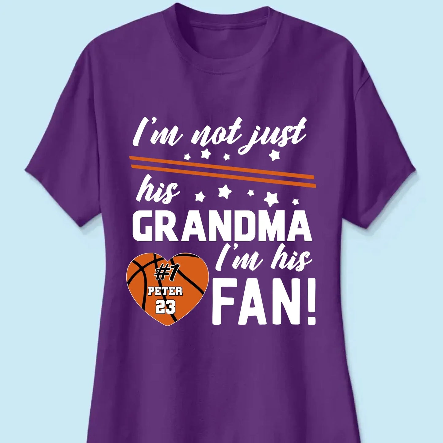 I’m Not Just His Grandma, I’m His #1 Fan – Personalized T-Shirt – Custom Sports Gift for Proud Grandmas and Fans  Ezcustomize