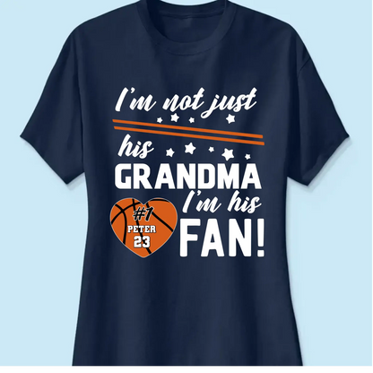 I’m Not Just His Grandma, I’m His #1 Fan – Personalized T-Shirt – Custom Sports Gift for Proud Grandmas and Fans  Ezcustomize