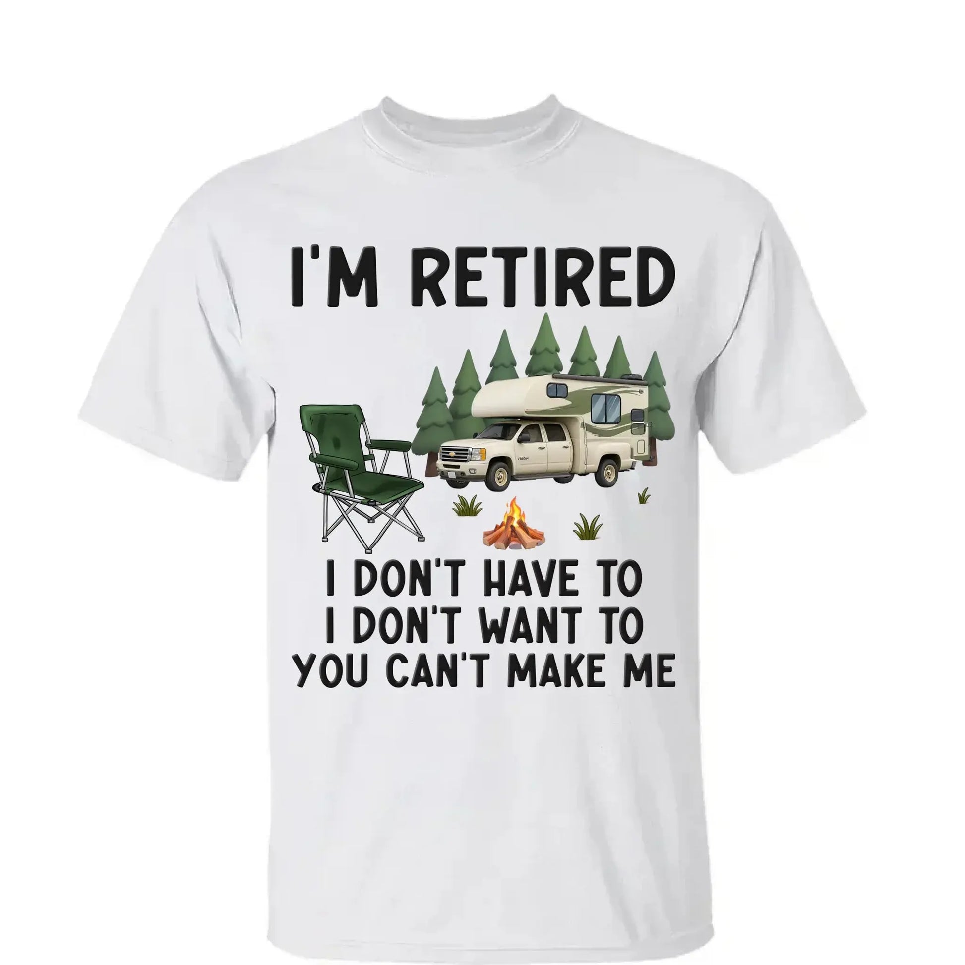 I'm Retired – Personalized T-Shirt/Hoodie for Coworkers – Funny Retirement Gift for Work Friends, Colleagues, or Camping Lovers  Ezcustomize