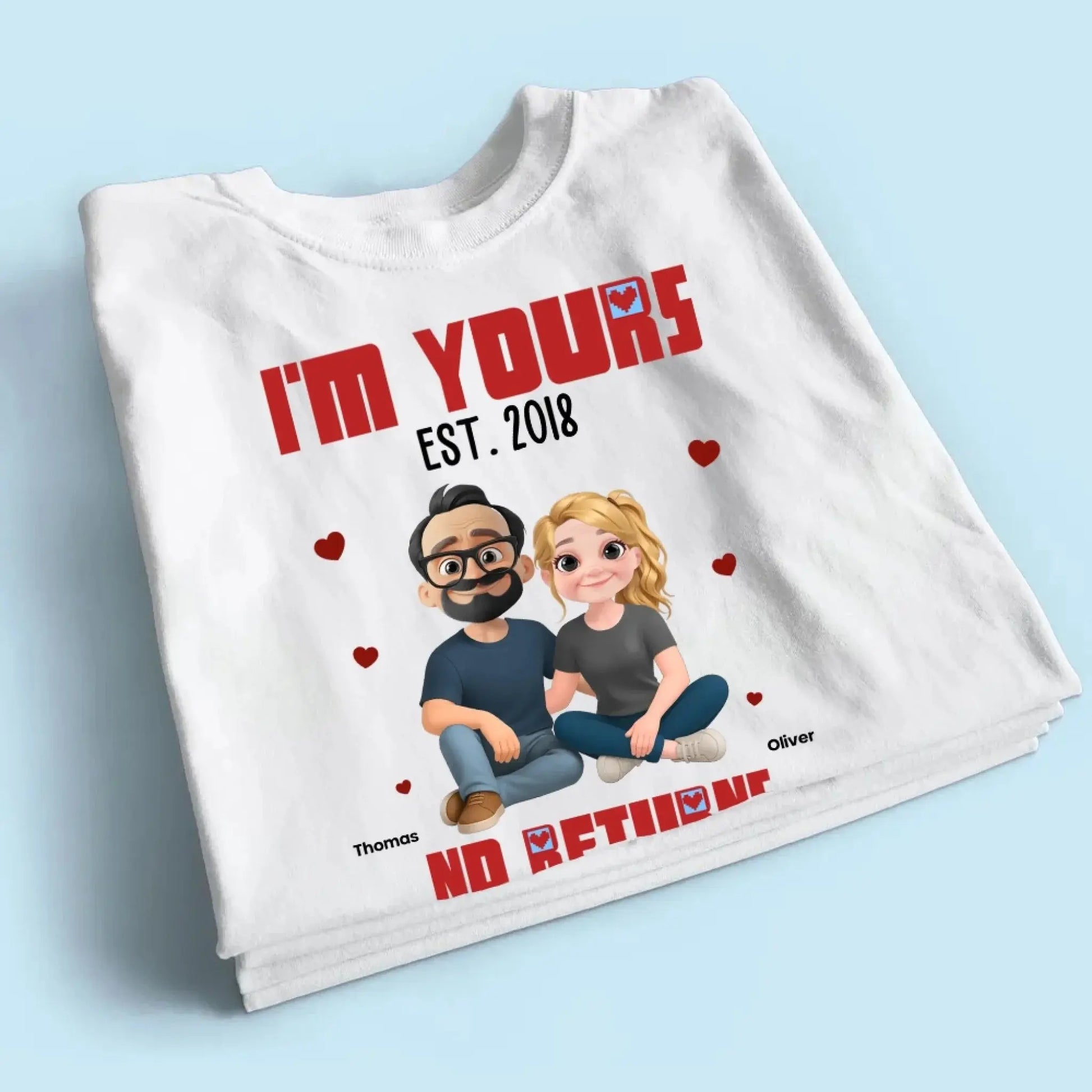 I’m Yours No Returns Or Refunds – Personalized Couple Shirt Tee – Funny Anniversary & Valentine’s Day Gift for Husband Wife Girlfriend Boyfriend  Ezcustomize