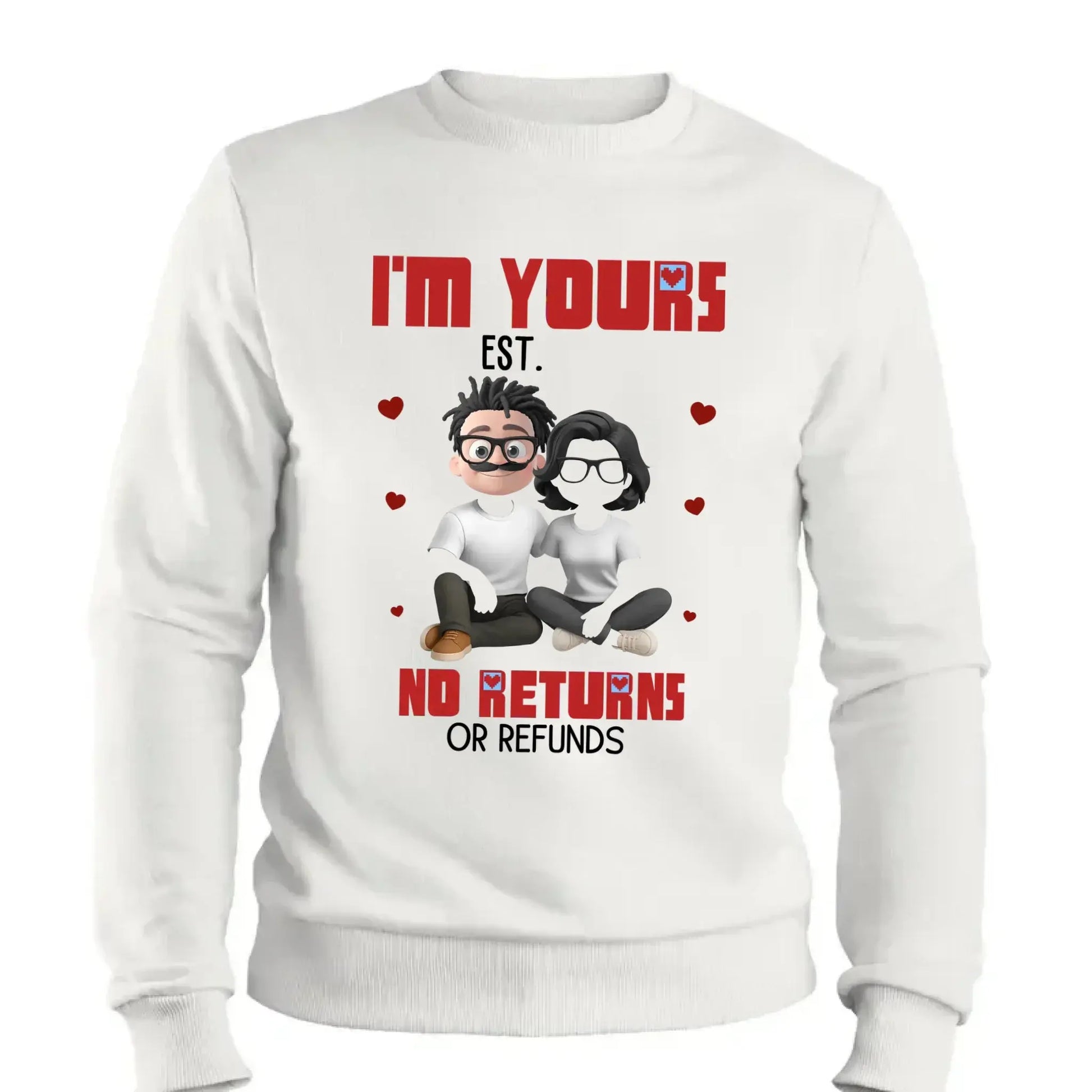 I’m Yours No Returns Or Refunds – Personalized Couple Shirt Tee – Funny Anniversary & Valentine’s Day Gift for Husband Wife Girlfriend Boyfriend  Ezcustomize