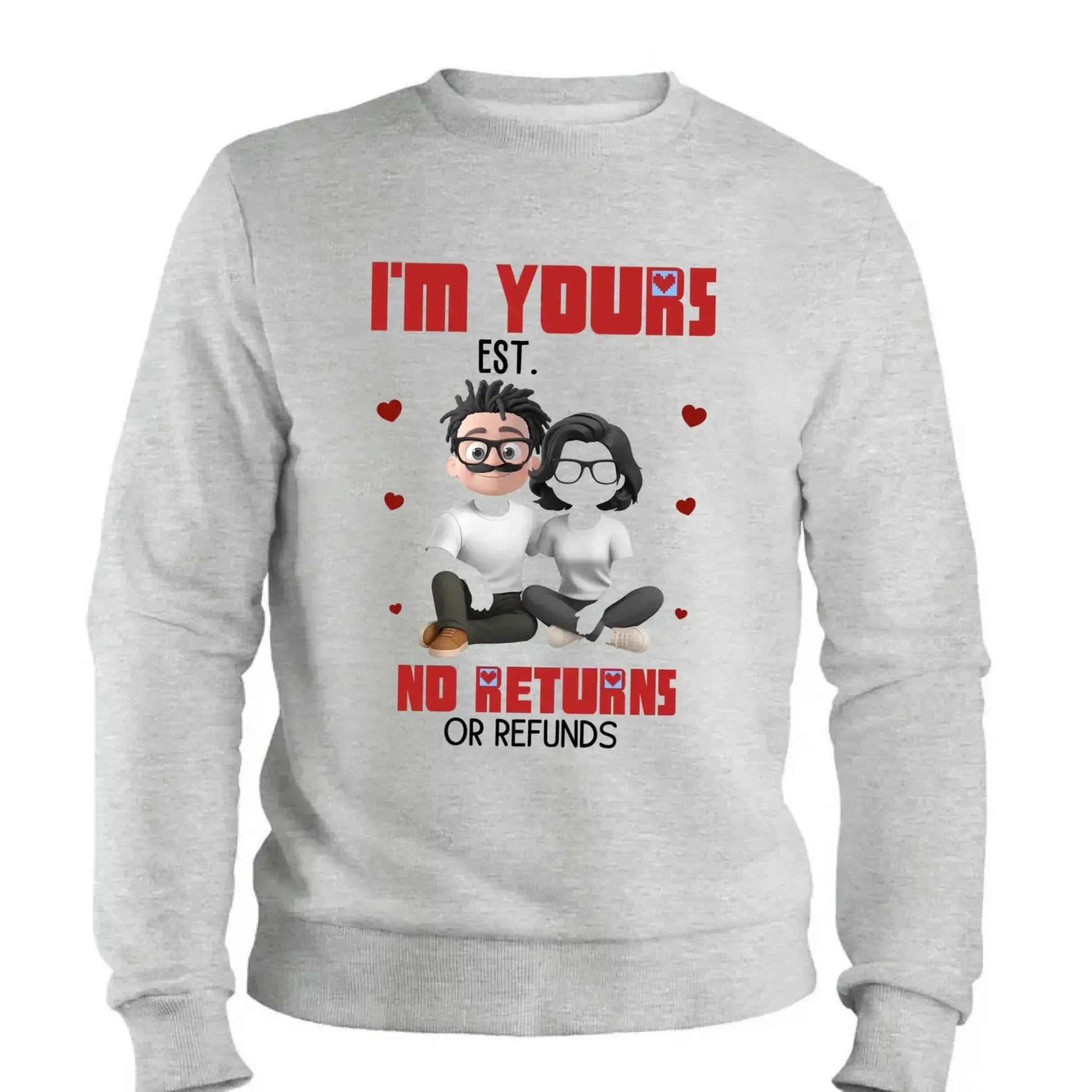 I’m Yours No Returns Or Refunds – Personalized Couple Shirt Tee – Funny Anniversary & Valentine’s Day Gift for Husband Wife Girlfriend Boyfriend  Ezcustomize
