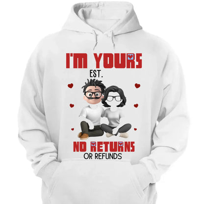 I’m Yours No Returns Or Refunds – Personalized Couple Shirt Tee – Funny Anniversary & Valentine’s Day Gift for Husband Wife Girlfriend Boyfriend  Ezcustomize