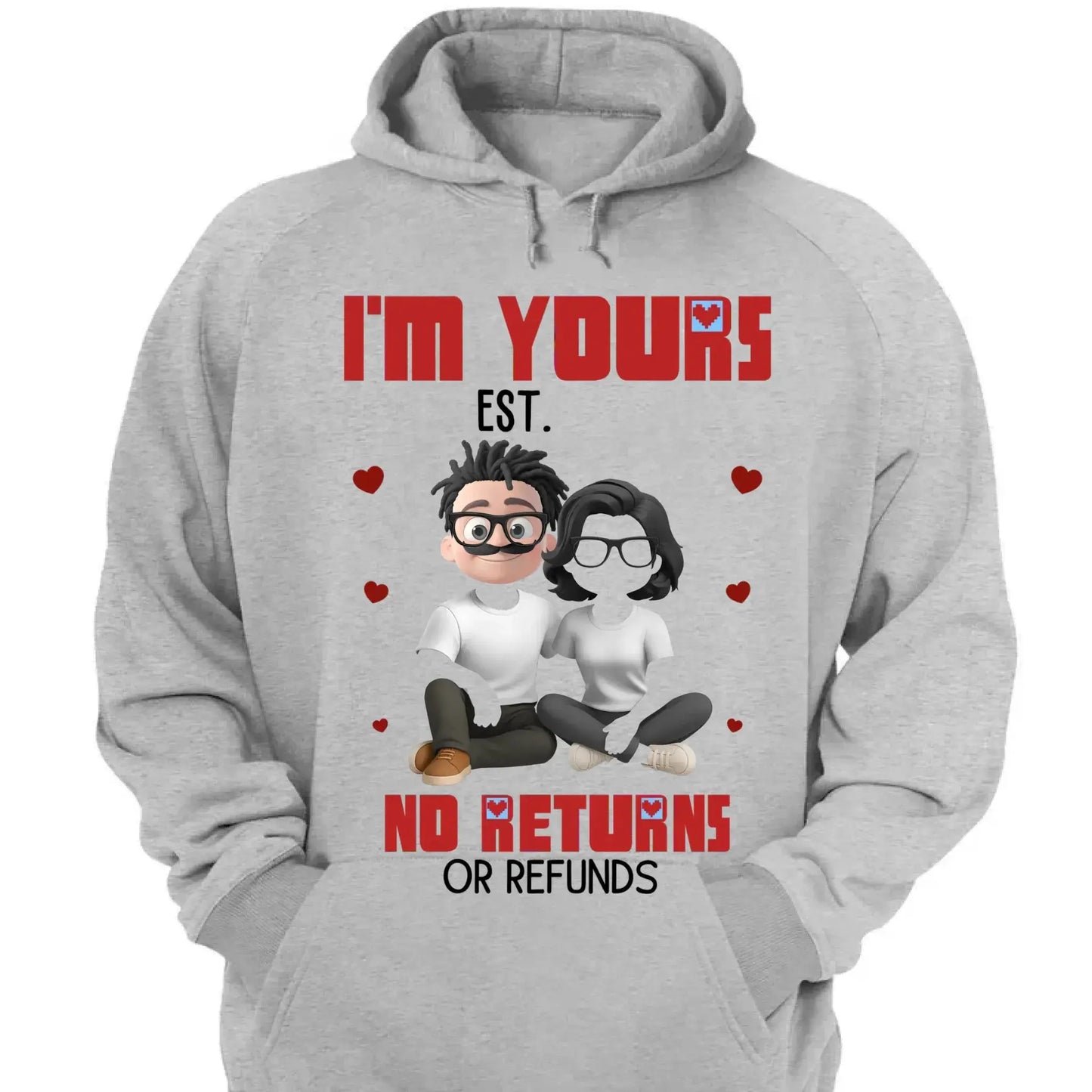 I’m Yours No Returns Or Refunds – Personalized Couple Shirt Tee – Funny Anniversary & Valentine’s Day Gift for Husband Wife Girlfriend Boyfriend  Ezcustomize