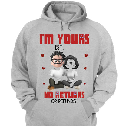 I’m Yours No Returns Or Refunds – Personalized Couple Shirt Tee – Funny Anniversary & Valentine’s Day Gift for Husband Wife Girlfriend Boyfriend  Ezcustomize