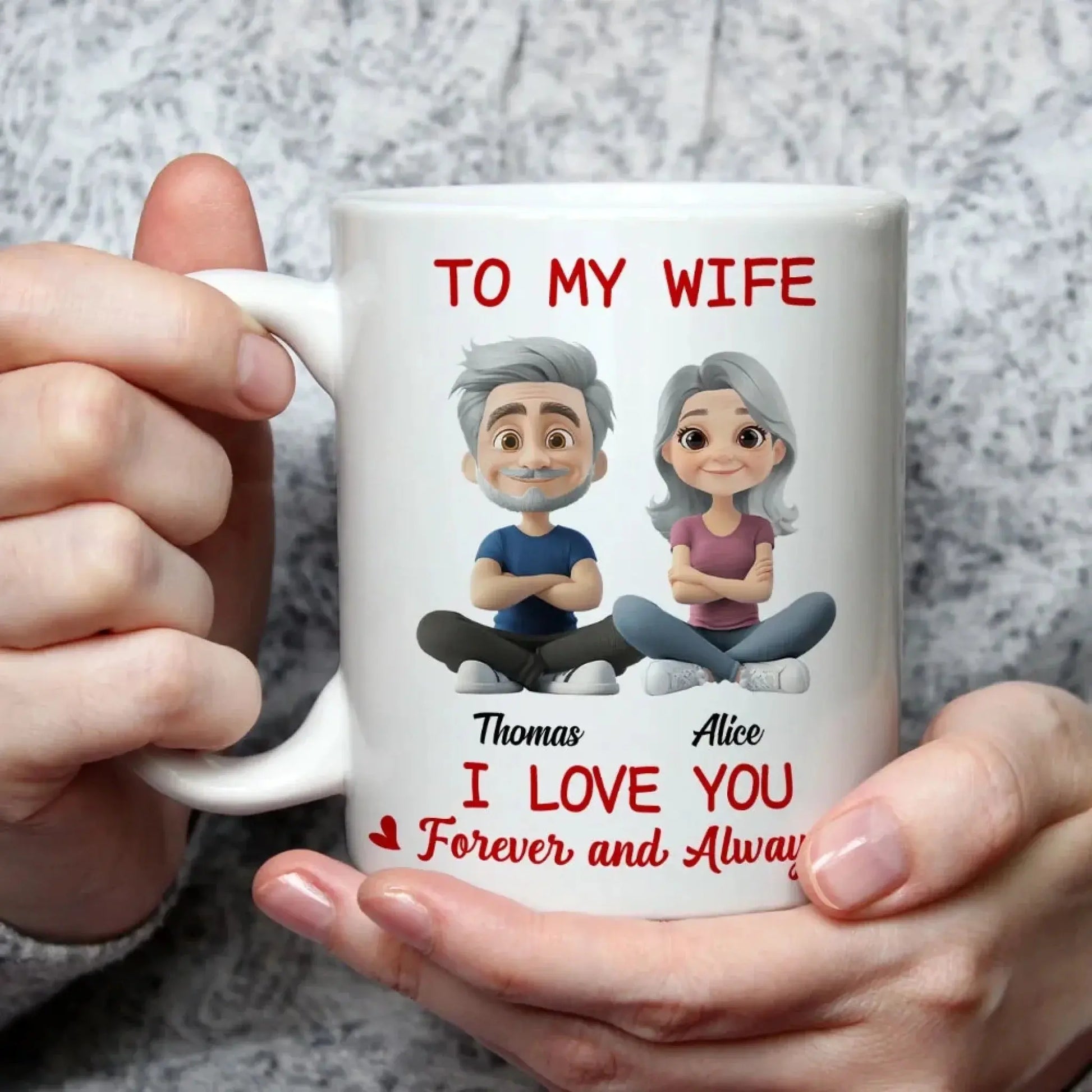 In Love With You My Wife – Personalized Custom Coffee Mug Cup – Romantic Anniversary, Valentine’s Day & Birthday Gift for Wife  Ezcustomize