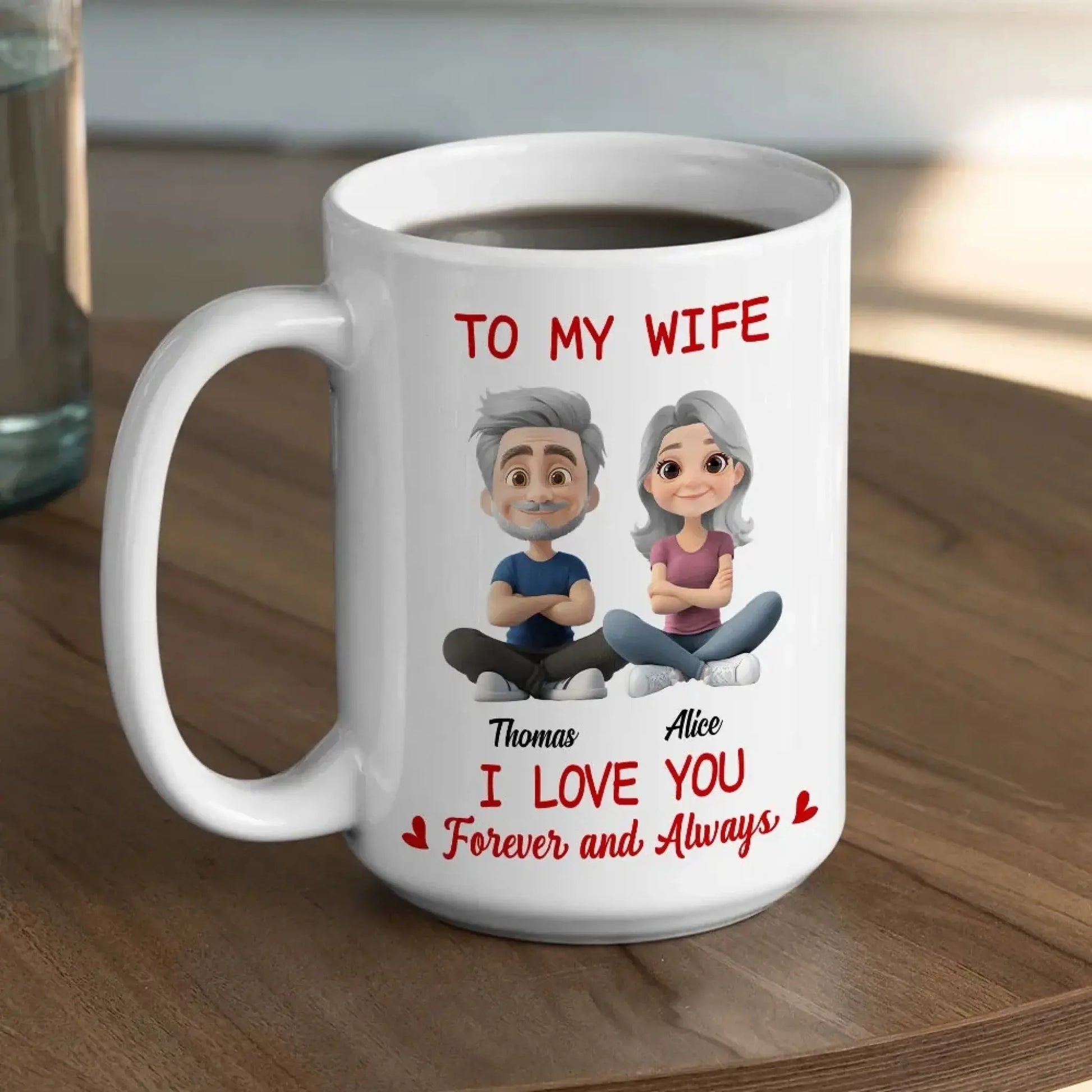 In Love With You My Wife – Personalized Custom Coffee Mug Cup – Romantic Anniversary, Valentine’s Day & Birthday Gift for Wife  Ezcustomize