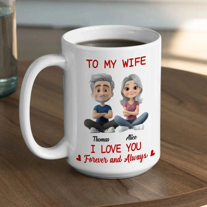 In Love With You My Wife – Personalized Custom Coffee Mug Cup – Romantic Anniversary, Valentine’s Day & Birthday Gift for Wife  Ezcustomize