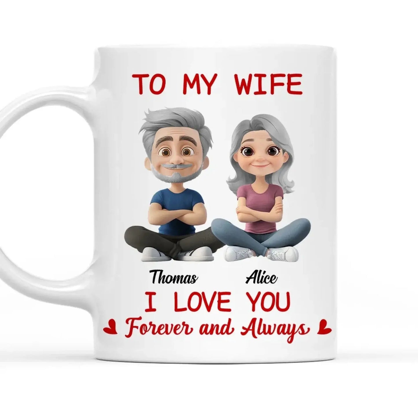In Love With You My Wife – Personalized Custom Coffee Mug Cup – Romantic Anniversary, Valentine’s Day & Birthday Gift for Wife  Ezcustomize