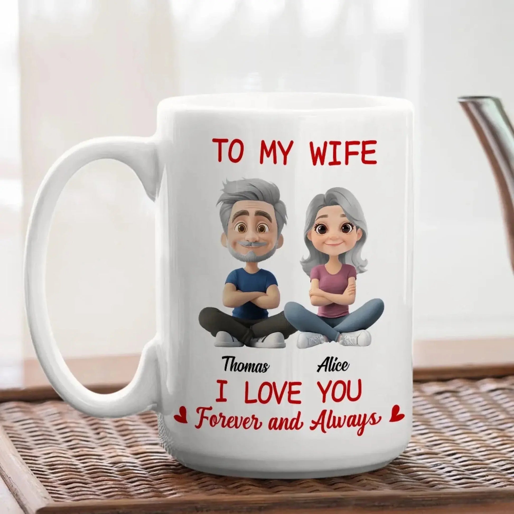 In Love With You My Wife – Personalized Custom Coffee Mug Cup – Romantic Anniversary, Valentine’s Day & Birthday Gift for Wife  Ezcustomize