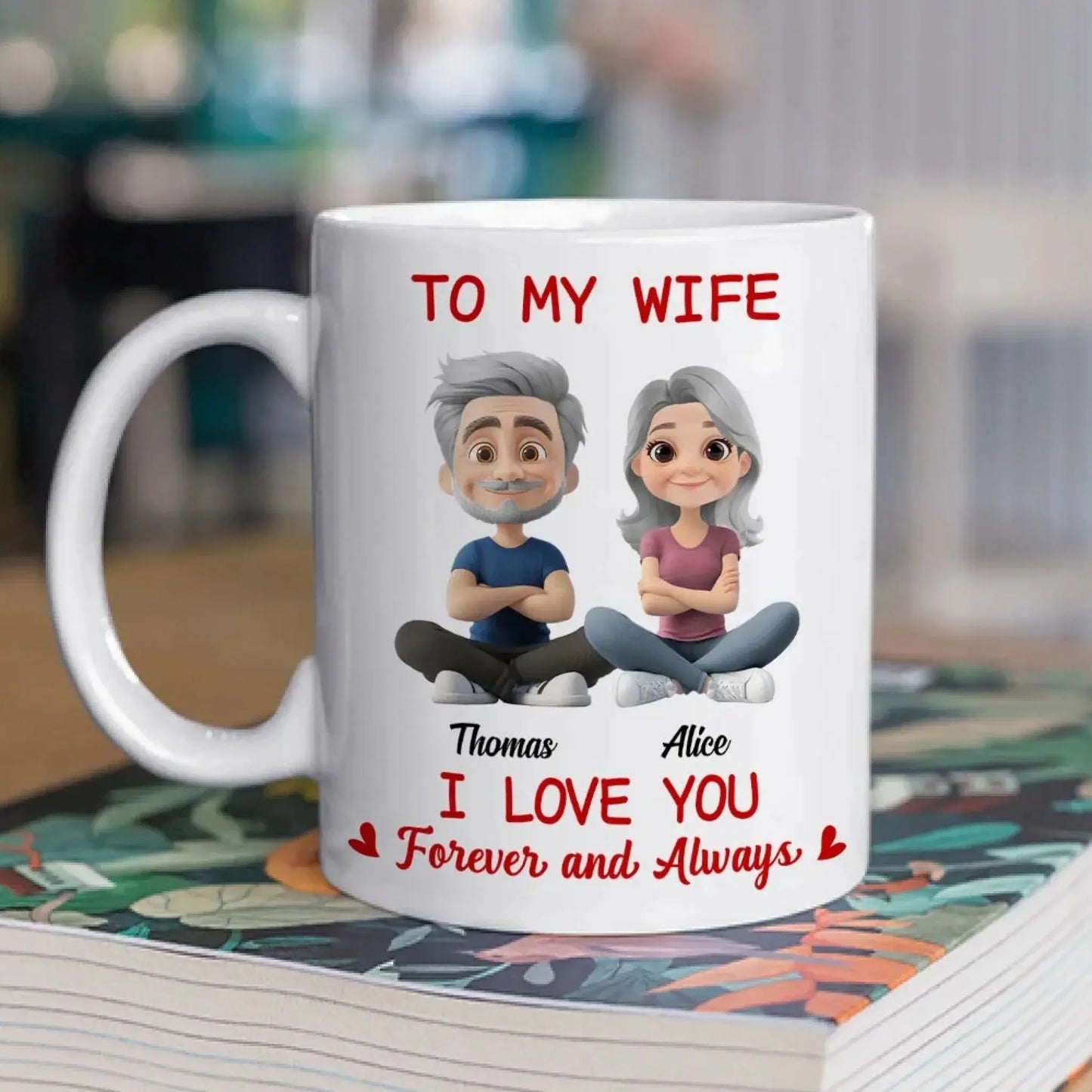 In Love With You My Wife – Personalized Custom Coffee Mug Cup – Romantic Anniversary, Valentine’s Day & Birthday Gift for Wife  Ezcustomize