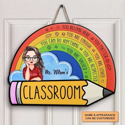 In My Class – Personalized Custom Door Sign for Teachers – Welcoming Back to School, Birthday, or Teacher's Day Gift  Ezcustomize