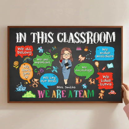 In This Classroom We Are a Team – Personalized Teacher Poster, Back to School Gift for Classroom Decoration  Ezcustomize