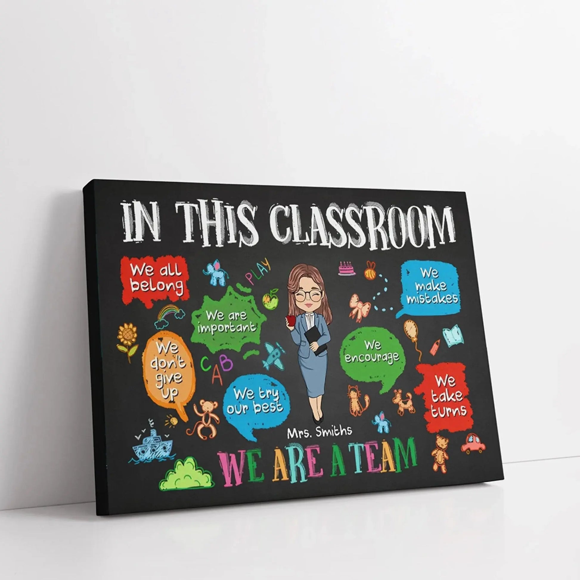 In This Classroom We Are a Team – Personalized Teacher Poster, Back to School Gift for Classroom Decoration  Ezcustomize