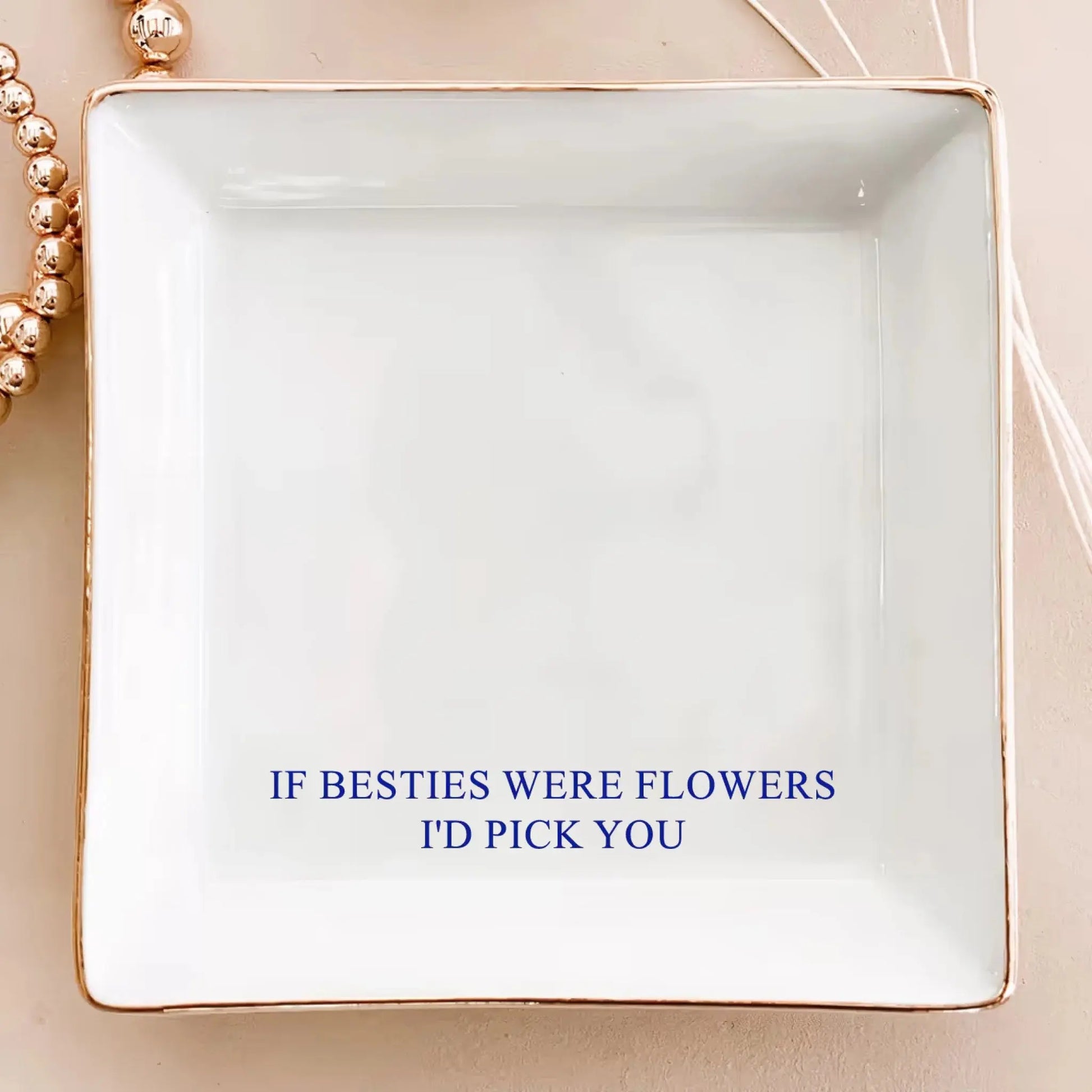 It Takes A Long Time To Grow An Old Friend Toile De Jouy – Personalized Jewelry Dish Trinket Tray – Meaningful Friendship Gift for Bestie  Ezcustomize