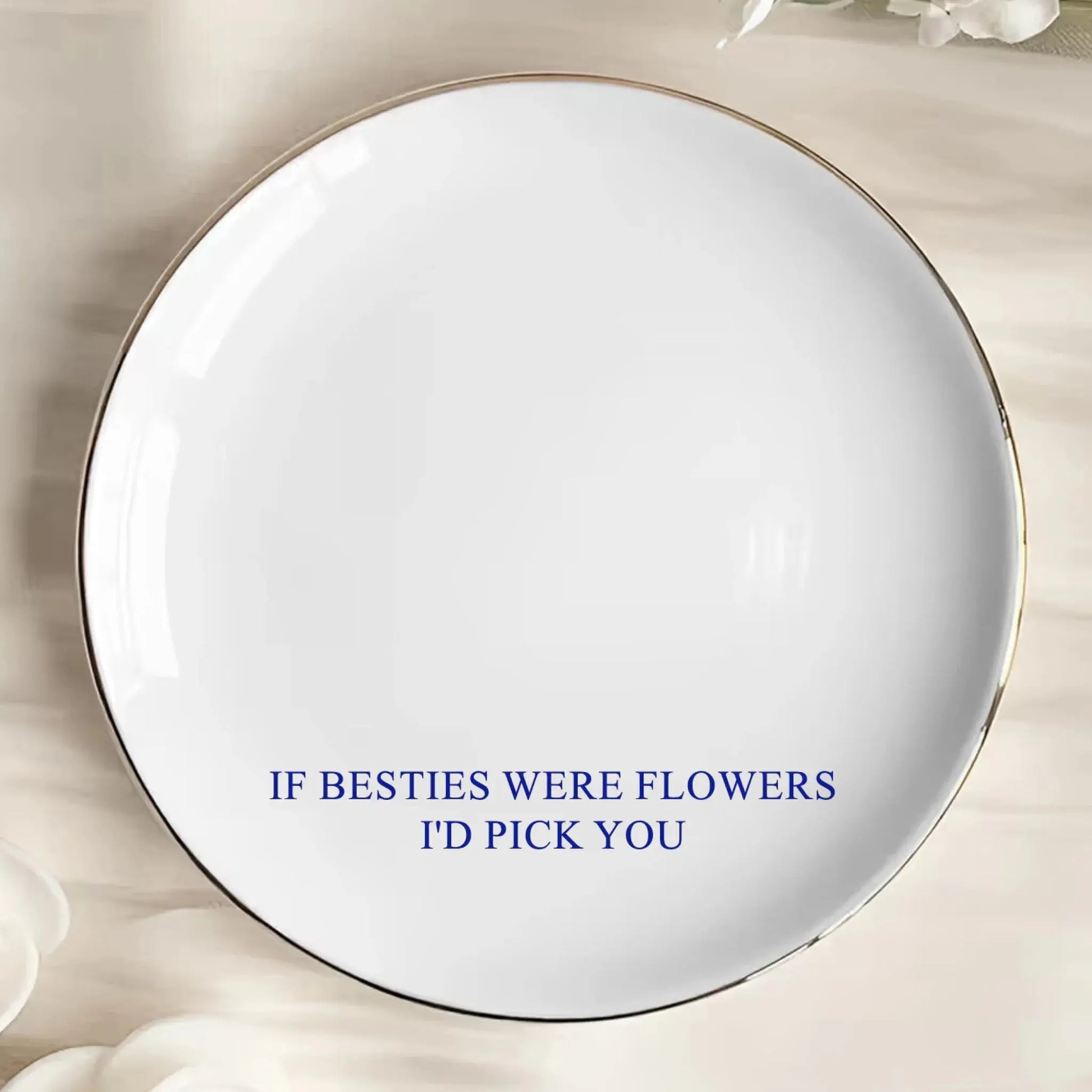 It Takes A Long Time To Grow An Old Friend Toile De Jouy – Personalized Jewelry Dish Trinket Tray – Meaningful Friendship Gift for Bestie  Ezcustomize