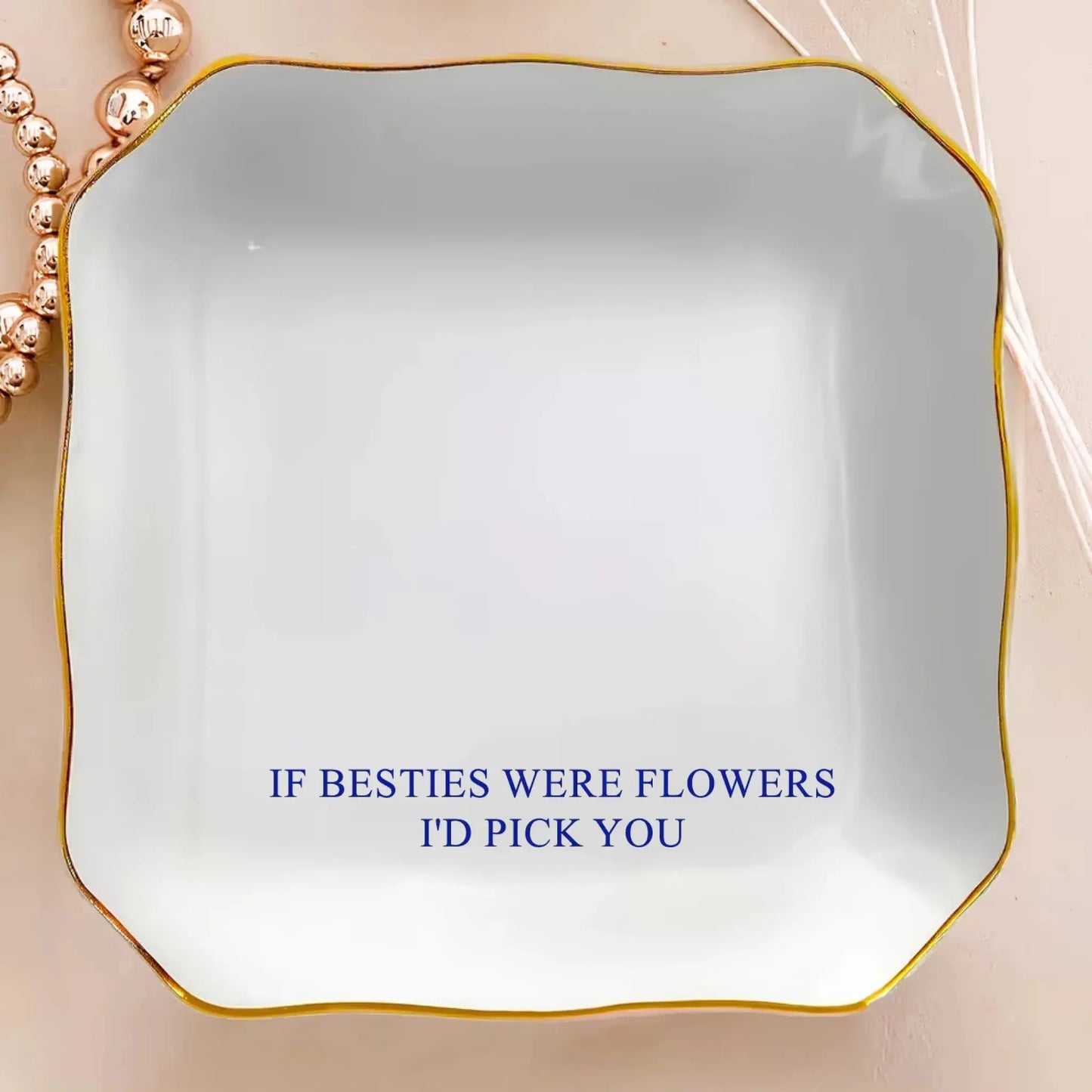 It Takes A Long Time To Grow An Old Friend Toile De Jouy – Personalized Jewelry Dish Trinket Tray – Meaningful Friendship Gift for Bestie  Ezcustomize