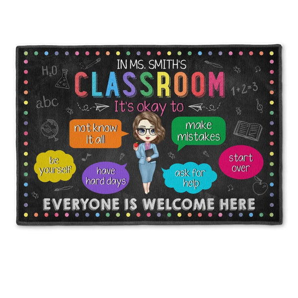 It's Okay to Make Mistakes Teacher Doormat – Custom Classroom Rug, Back to School Gift for Educators
