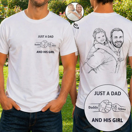 Custom-Photo-Pencil-Sketch-Just-A-Dad-And-His-Girl---Personalized-T-Shirt-KK1542-CIN4486-Mk-def1