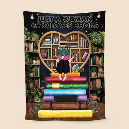 Just A Girl/Boy Who Loves Books With Book Titles - Personalized Blanket  Ezcustomize