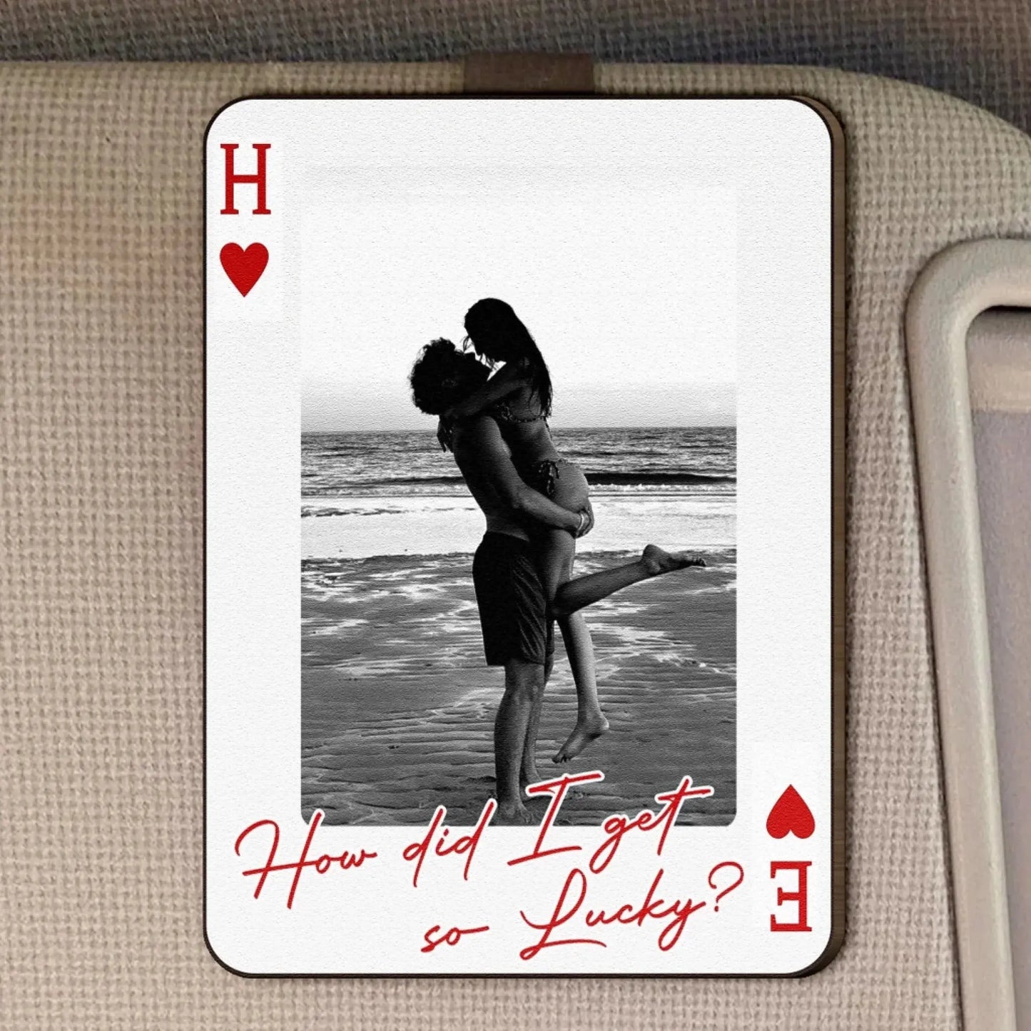 King & Queen Custom Couple Photo Drive Safe I Love You – Personalized Wooden Photo Car Visor – Romantic Anniversary Gift for Him and Her  Ezcustomize