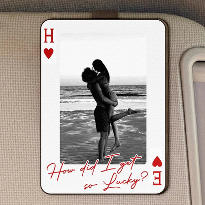 King & Queen Custom Couple Photo Drive Safe I Love You – Personalized Wooden Photo Car Visor – Romantic Anniversary Gift for Him and Her  Ezcustomize