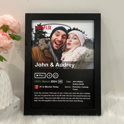 LOVEFLIX Custom Movie Poster – Personalized Photo Canvas or Poster, Couple Gift for Anniversary, Valentine's Day, or Just Because  Ezcustomize