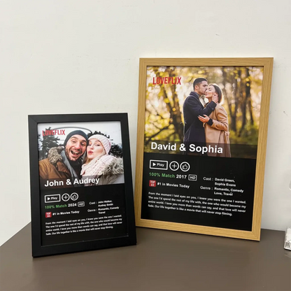 LOVEFLIX Custom Movie Poster – Personalized Photo Canvas or Poster, Couple Gift for Anniversary, Valentine's Day, or Just Because  Ezcustomize