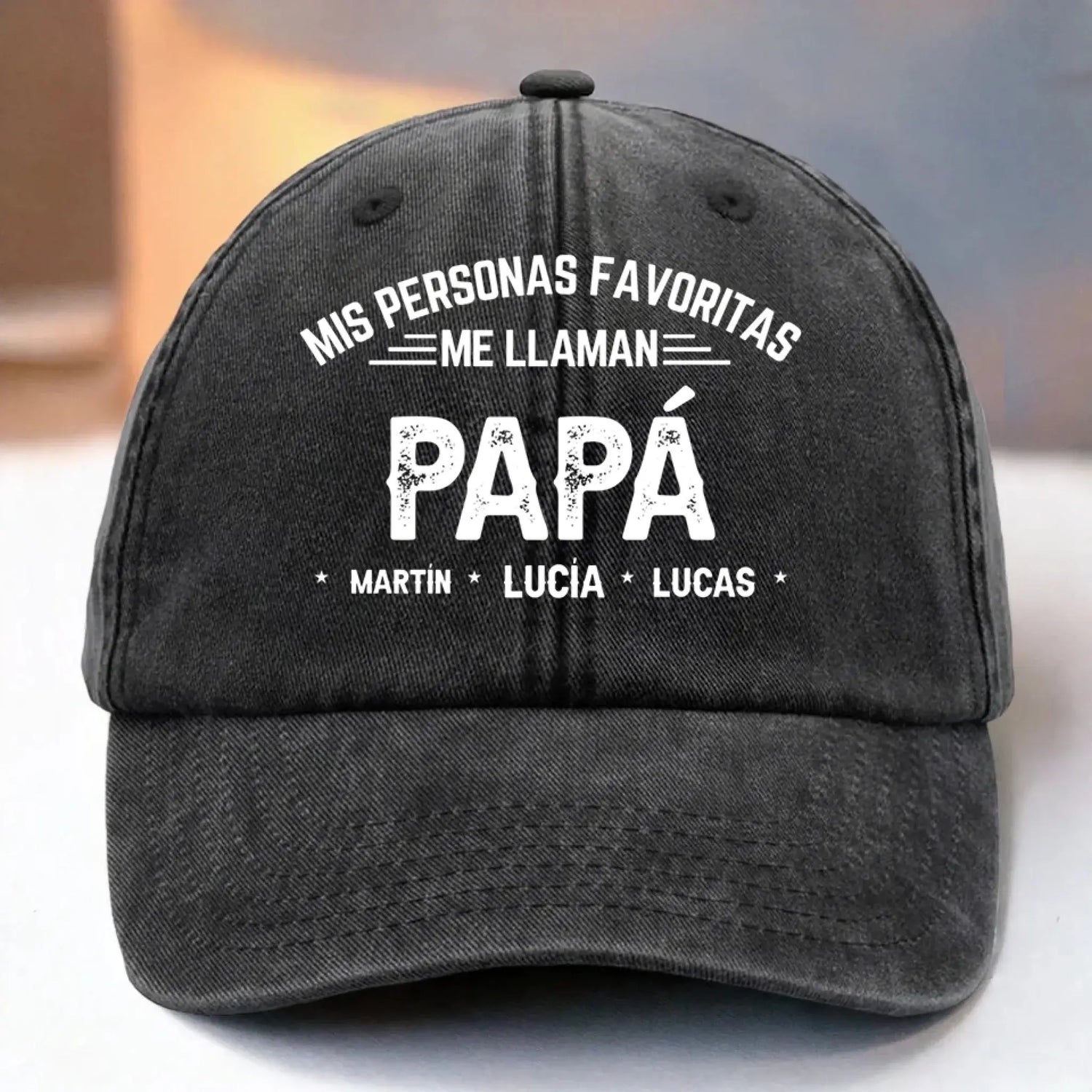 La Paternidad Me Queda Bien – Gorra de Béisbol de Mezclilla Vintage Lavada – Regalo de Cumpleaños Personalizado para Papá o Abuelo  Ezcustomize