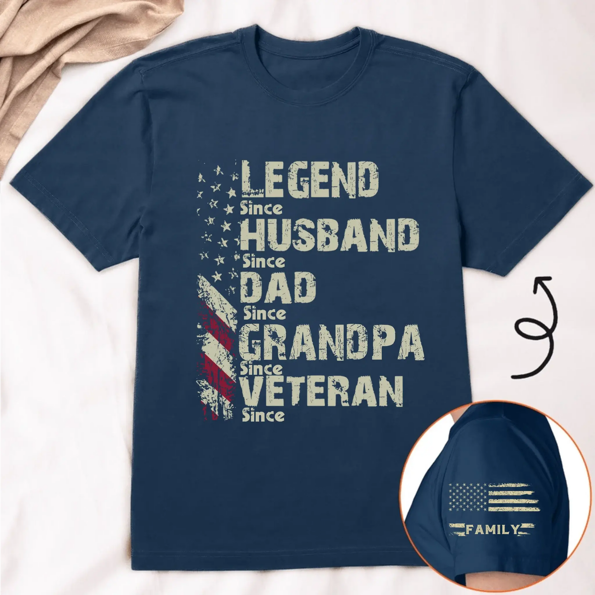 Legend Husband Dad Grandpa Veteran Shirt – Personalized 4th of July Gift for Military Dad or Papa  Ezcustomize