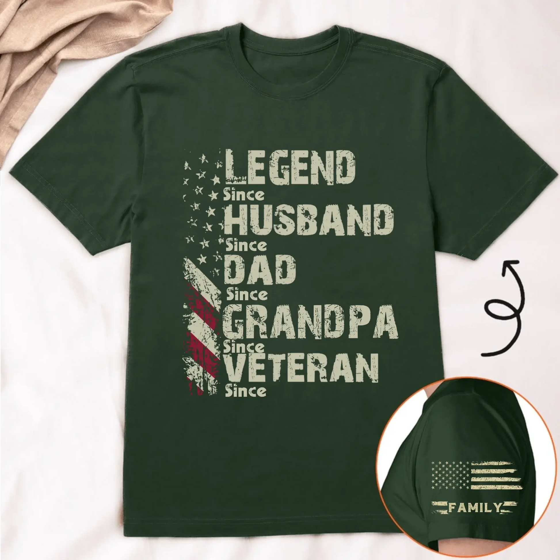 Legend Husband Dad Grandpa Veteran Shirt – Personalized 4th of July Gift for Military Dad or Papa  Ezcustomize