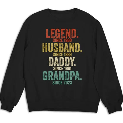 Legend Husband Dad Papa - Personalized Shirt - Custom Gift for Dads & Grandpas  Ezcustomize