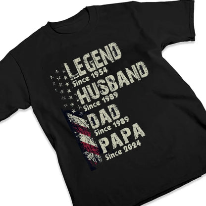 Legend Husband Dad Papa Shirt – Personalized T-Shirt with “Since” Year – Custom Father’s Day Gift for Him  Ezcustomize