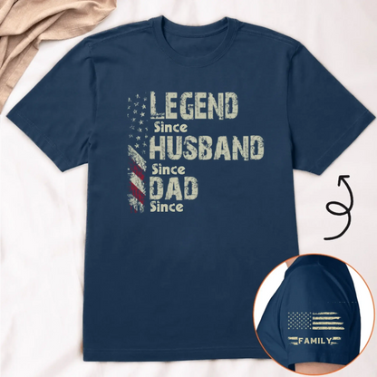 Legend Husband Dad Papa Shirt – Personalized T-Shirt with “Since” Year – Custom Father’s Day Gift for Him  Ezcustomize