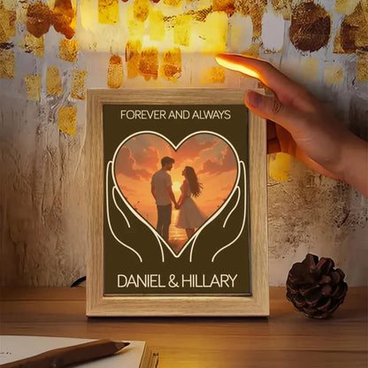 Light Painting Mirror For Couple - Personalized Photo LED Light Painting Mirror - Anniversary Gifts For Her, Him  Ezcustomize