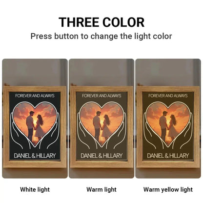 Light Painting Mirror For Couple - Personalized Photo LED Light Painting Mirror - Anniversary Gifts For Her, Him  Ezcustomize