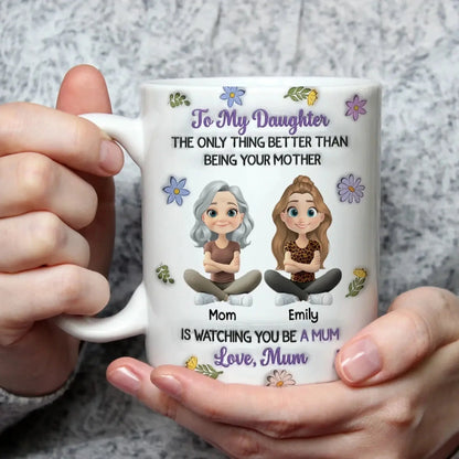 Linked Together Cartoon – Personalized Custom 3D Inflated Effect Coffee Mug – Gift for Daughter  Ezcustomize