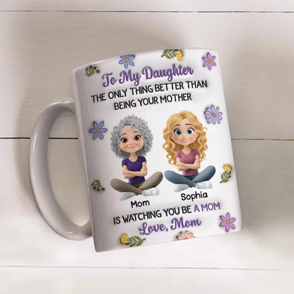 Linked Together Cartoon – Personalized Custom 3D Inflated Effect Coffee Mug – Gift for Daughter  Ezcustomize