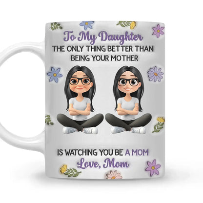 Linked Together Cartoon – Personalized Custom 3D Inflated Effect Coffee Mug – Gift for Daughter  Ezcustomize