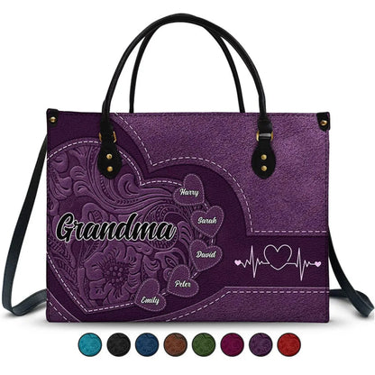Little Sweethearts - Personalized Custom Leather Bag, Gift for Mom, Wife, or Grandma | Birthday, Mother's Day or Any Occasion  Ezcustomize